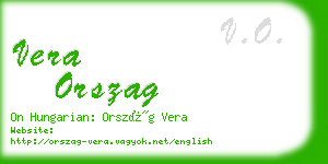 vera orszag business card